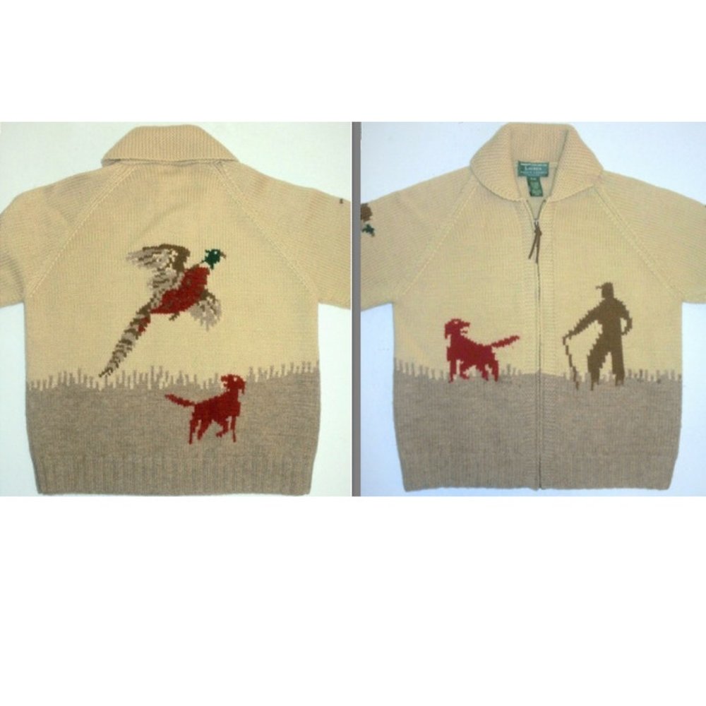 Lauren Ralph Lauren Hand Knit Wool Zipper Sweater